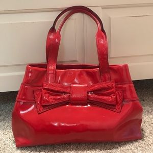 Kate Spade Red Patent Leather Handbag with Bow